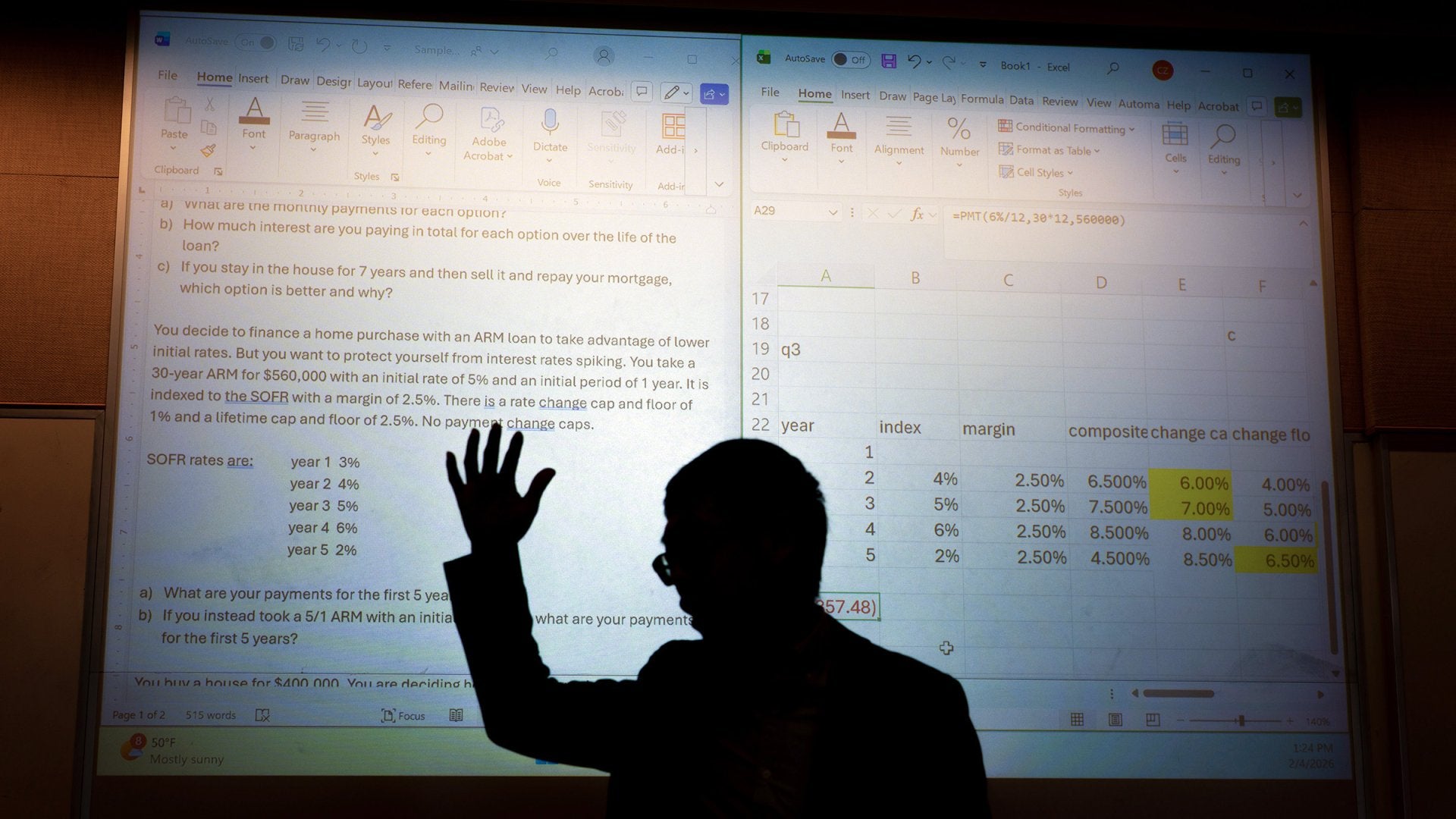 Prof. Calvin Zhang teaches a real estate finance class 