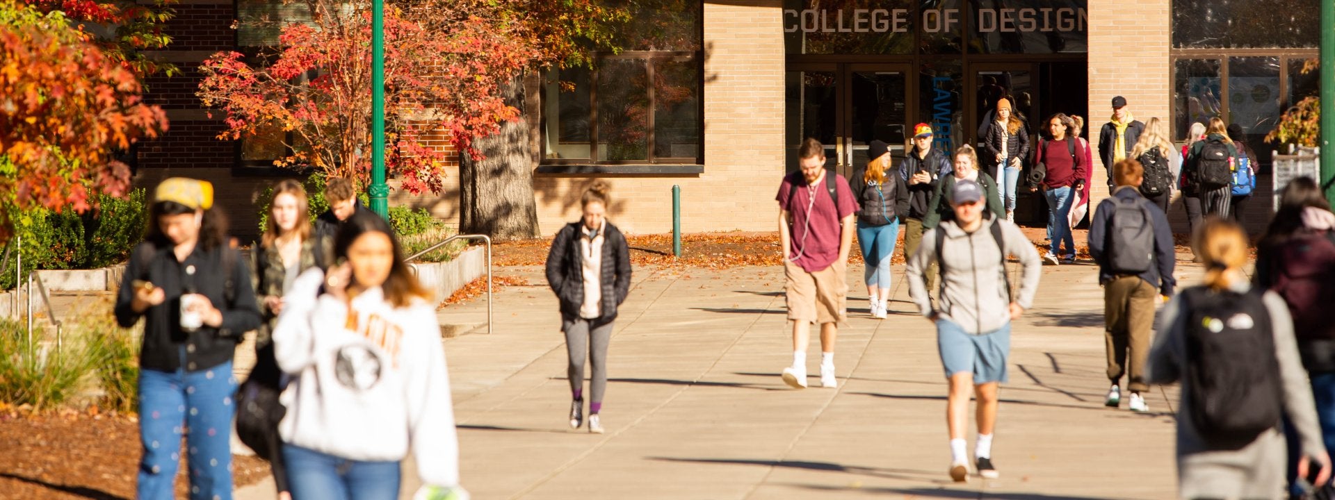 students walking on campus