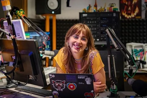 Journalism and political science student Kayla Krueger expresses her passion for music through her weekly radio show at KWVA, UO’s campus radio statio