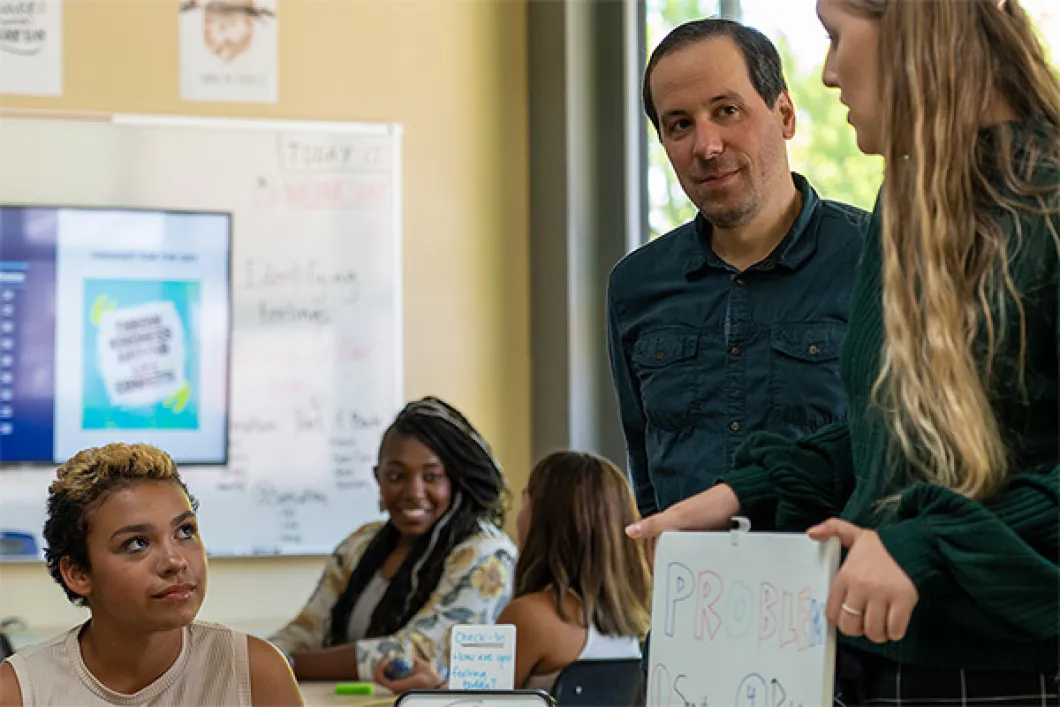 Professor with Students in a Classroom