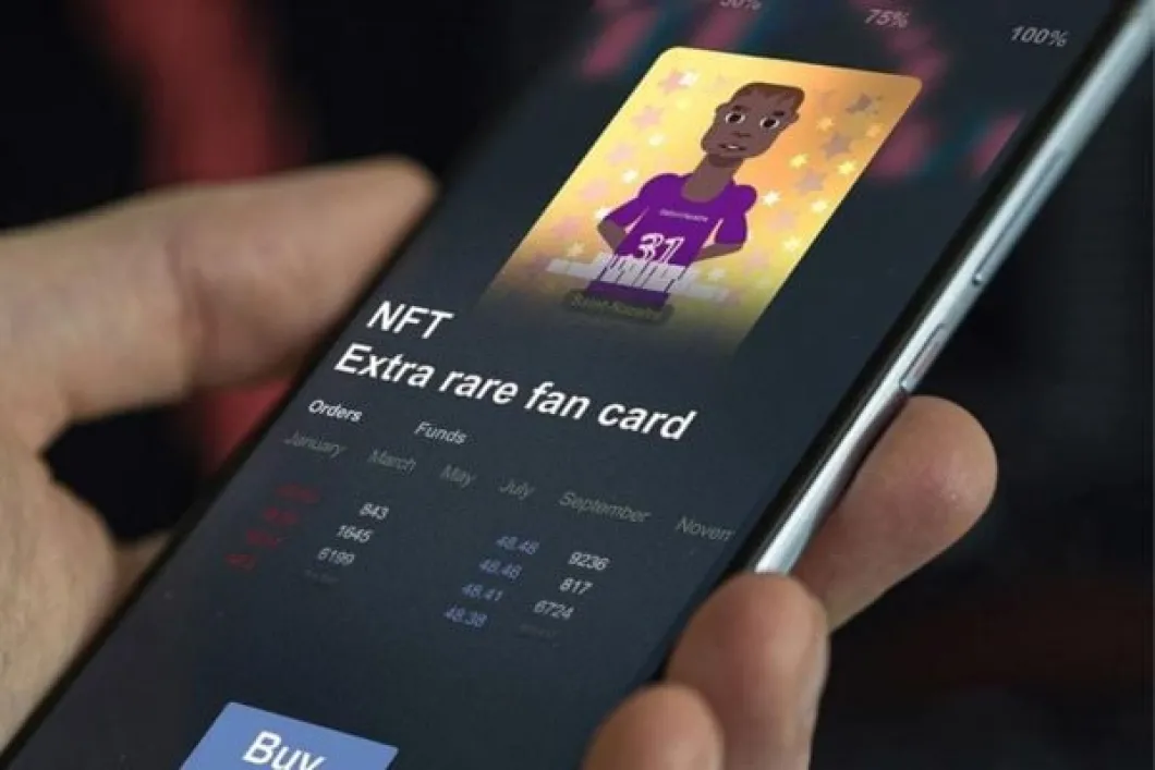An ad for an NFT on a phone