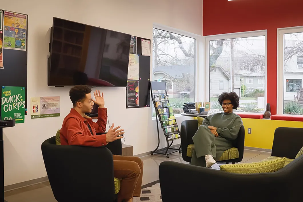 Students lounging in the Black Cultural Center