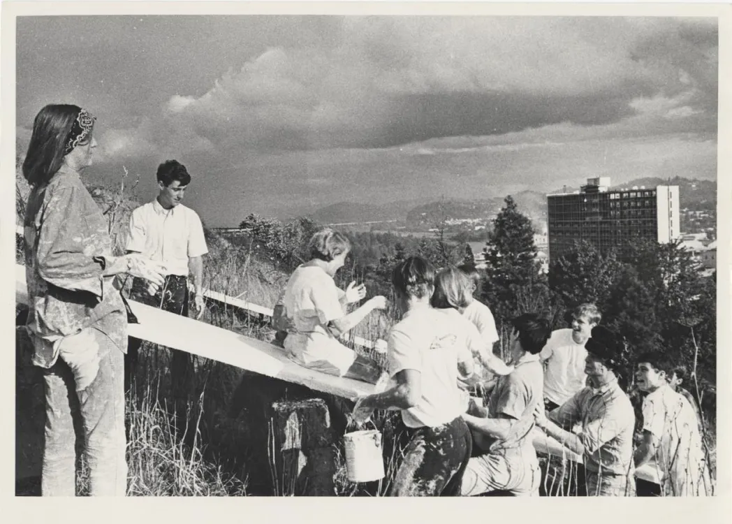 A group of people on a hillside near Eugene