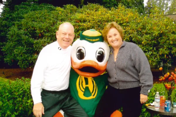 Susie and Randy Papé with the Duck