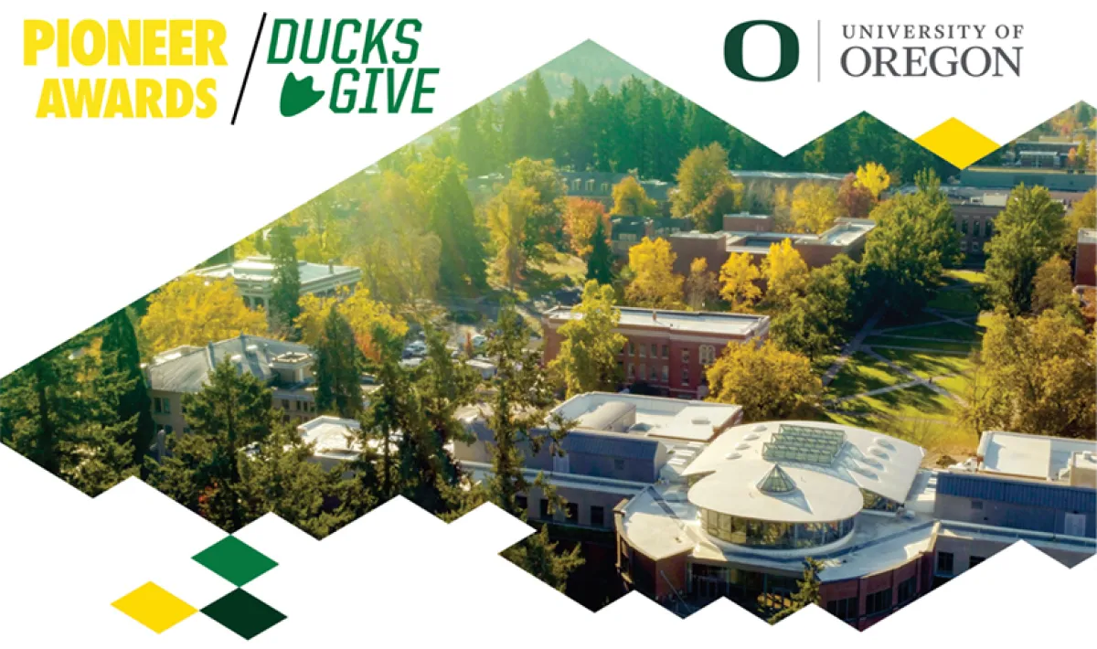 banner ad for University of Oregon Pioneer Awards 