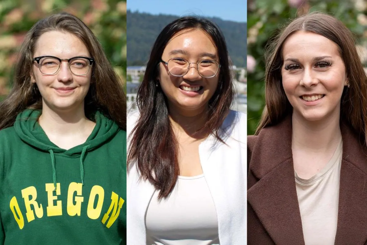 Collage of 3 student headshots