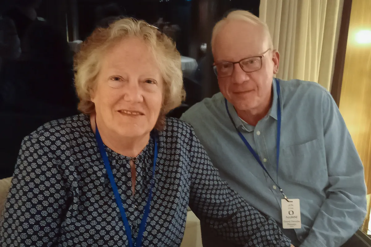 Jon and Lisa Stine sit together