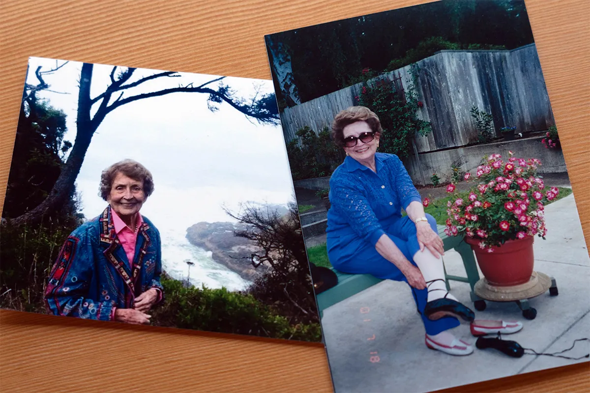 Two color photos of Jackie Giustina 